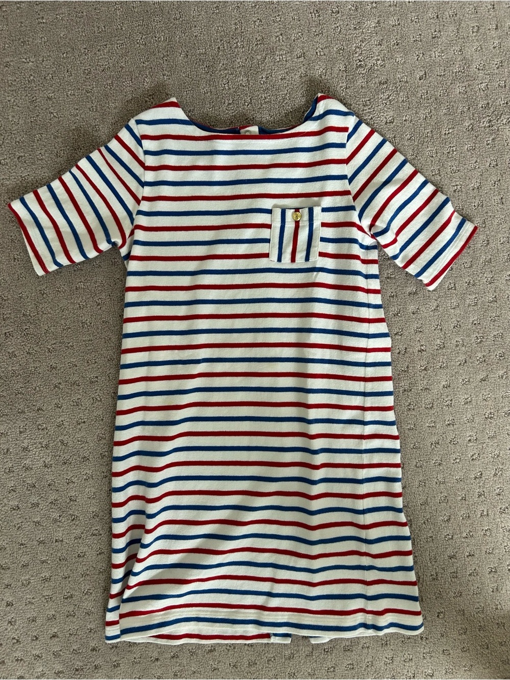 Petit bateau girls sailor stripe mariniere Short-Sleeve Dress - Red & Blue